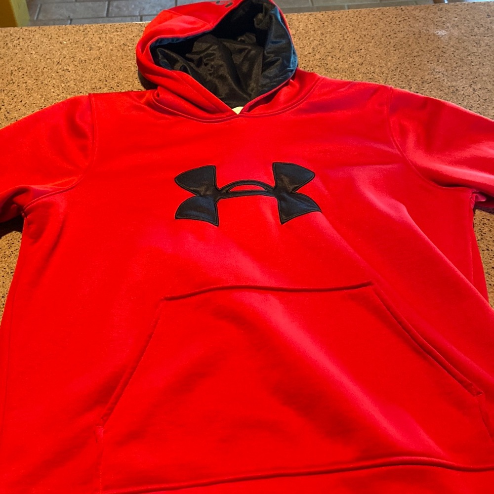 Red under armor hoodie boys large